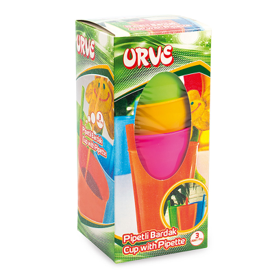 Kutulu Pipetli Bardak Üçlü set